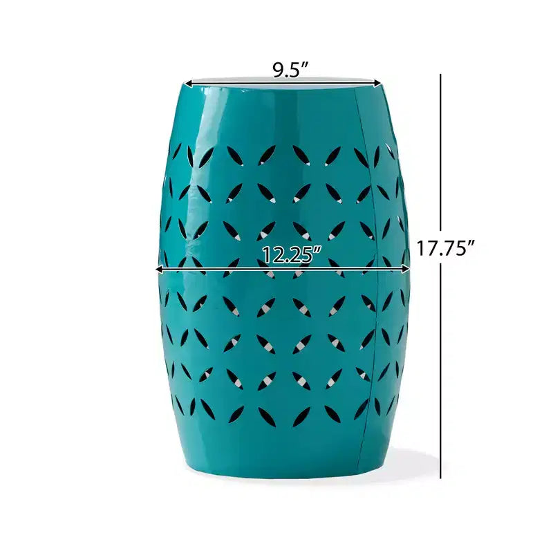 Zeus & Ruta 12 Industrial Cylindrical Accent Side Table with Curved Cutout Design for Indoor & Outdoor Use