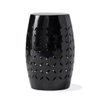 Zeus & Ruta 12 Industrial Cylindrical Accent Side Table with Curved Cutout Design for Indoor & Outdoor Use