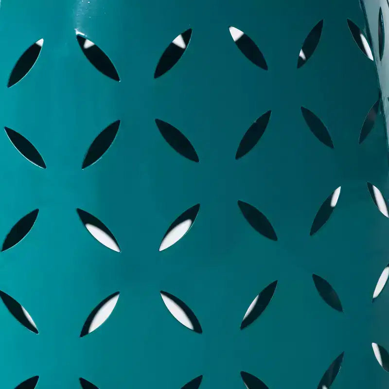 Zeus & Ruta 12 Industrial Cylindrical Accent Side Table with Curved Cutout Design for Indoor & Outdoor Use