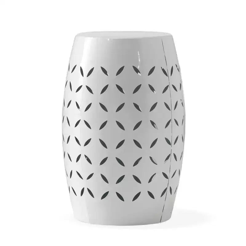 Zeus & Ruta 12 Industrial Cylindrical Accent Side Table with Curved Cutout Design for Indoor & Outdoor Use