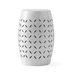 Zeus & Ruta 12 Industrial Cylindrical Accent Side Table with Curved Cutout Design for Indoor & Outdoor Use