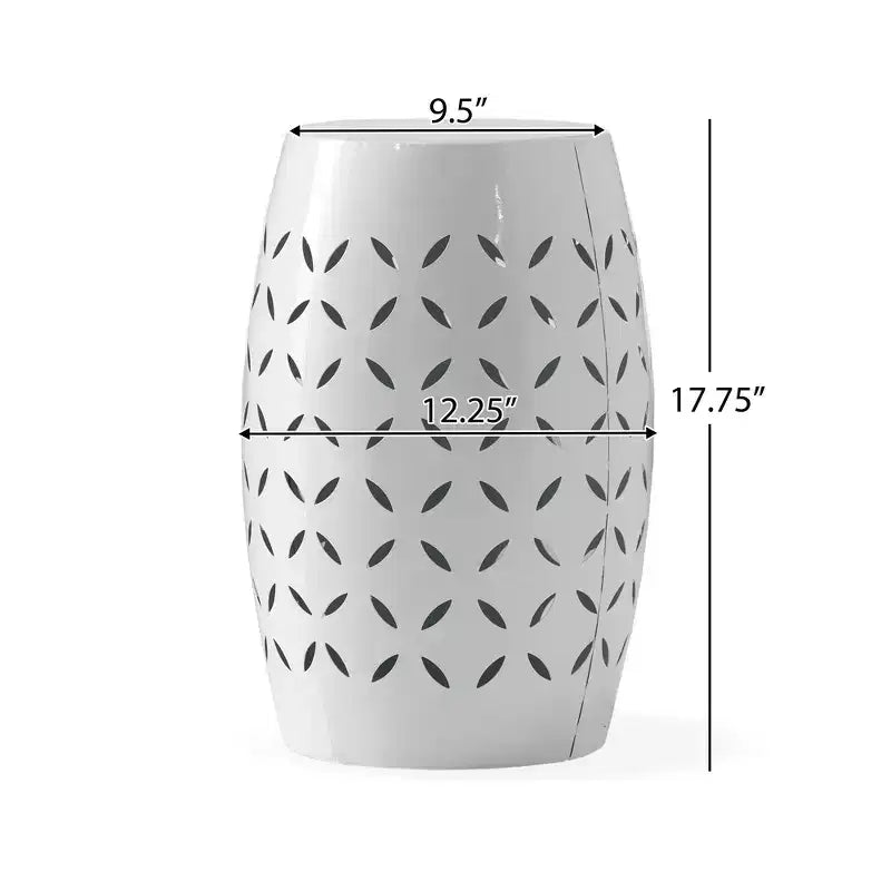 Zeus & Ruta 12 Industrial Cylindrical Accent Side Table with Curved Cutout Design for Indoor & Outdoor Use