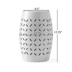 Zeus & Ruta 12 Industrial Cylindrical Accent Side Table with Curved Cutout Design for Indoor & Outdoor Use
