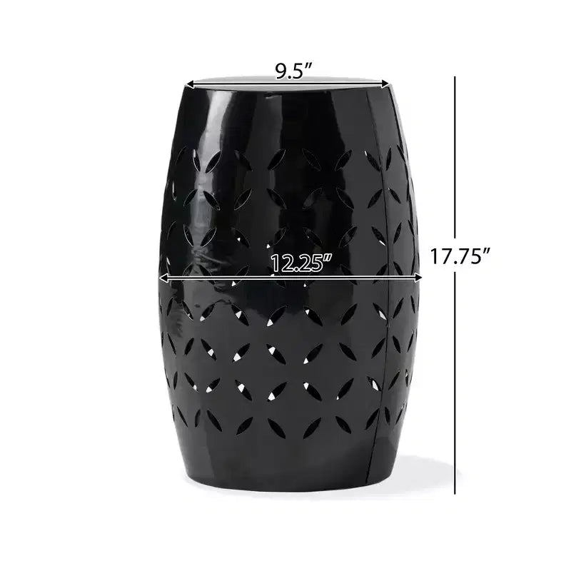 Zeus & Ruta 12 Industrial Cylindrical Accent Side Table with Curved Cutout Design for Indoor & Outdoor Use