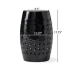 Zeus & Ruta 12 Industrial Cylindrical Accent Side Table with Curved Cutout Design for Indoor & Outdoor Use