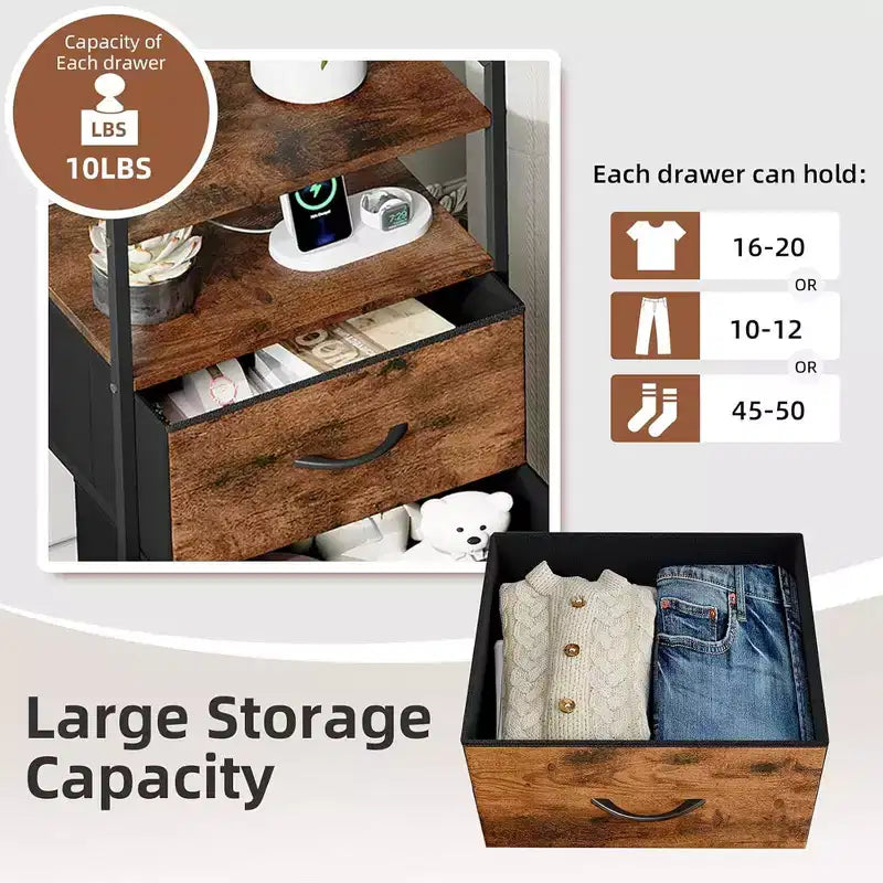 Drawer Cabinet with 4 Drawers, Equipped with a Wooden Tabletop and Dressing Table, Suitable for Bedrooms and Kitchens, 41x29x83.5 cm