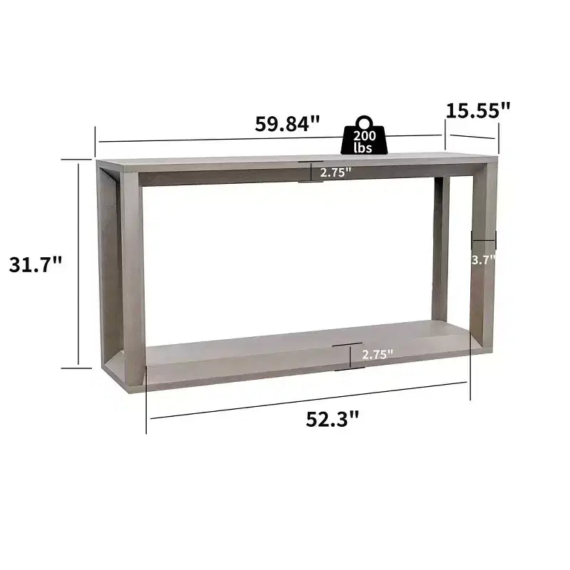 Okak Modern Solid Wood Veneer Console Table with Ample Storage Tier,Behind Sofa Table Bar Table for Living Room,Hallway