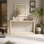 Okak Modern Solid Wood Veneer Console Table with Ample Storage Tier,Behind Sofa Table Bar Table for Living Room,Hallway