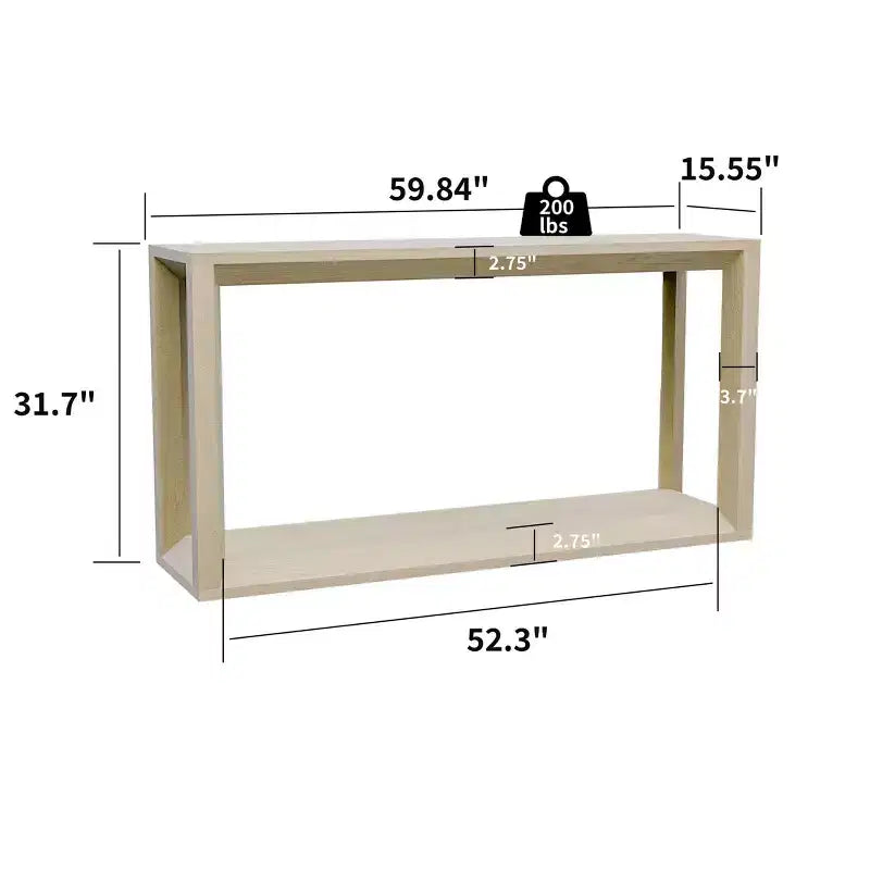 Okak Modern Solid Wood Veneer Console Table with Ample Storage Tier,Behind Sofa Table Bar Table for Living Room,Hallway