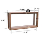 Okak Modern Solid Wood Veneer Console Table with Ample Storage Tier,Behind Sofa Table Bar Table for Living Room,Hallway