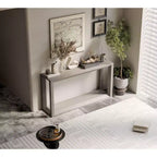 Okak Modern Solid Wood Veneer Console Table with Ample Storage Tier,Behind Sofa Table Bar Table for Living Room,Hallway