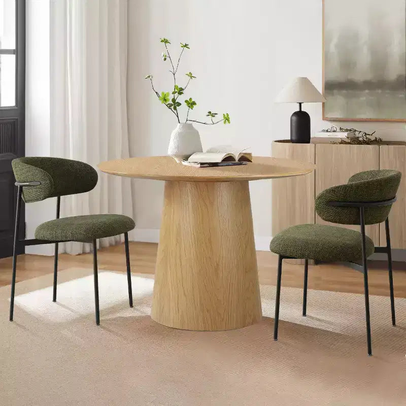 Upholstered Dining Chairs Set of 2, Modern Kitchen Side Chairs with Open Back, Soft Fabric Seat & Black Metal Legs - Panipeachy