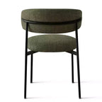 Upholstered Dining Chairs Set of 2, Modern Kitchen Side Chairs with Open Back, Soft Fabric Seat & Black Metal Legs - Panipeachy