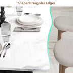 Dining Table for 6-8 People, Rustic Wave Irregular Edge Table with Thick MDF Top & Metal Frame, Waterproof Scratch-Resistant, VersatileMarble