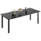 Dining Table for 6-8 People, Rustic Wave Irregular Edge Table with Thick MDF Top & Metal Frame, Waterproof Scratch-Resistant, VersatileMarble