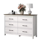 Galano 6-Drawer Dresser with Smooth-Glide Storage in Pearl White Oak 47 W