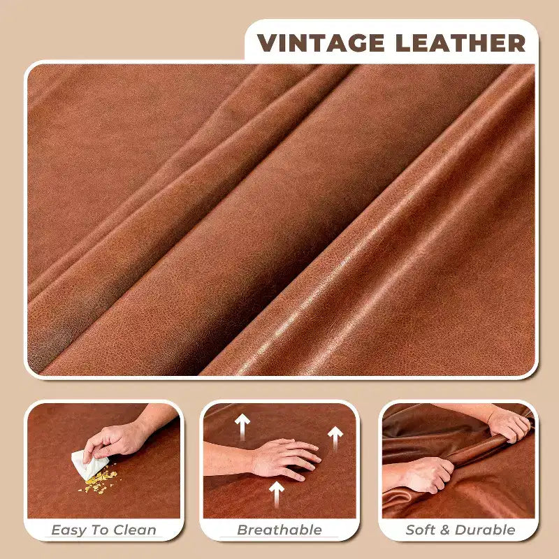 ATJafurn Modern 94.5-inch Luxury Brown Leather Sofa  Minimalist Modern Style Sturdy Frame Soft Touch Breathable and Easy-to-Clean Surface