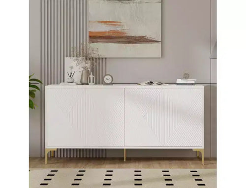 59 Buffet Cabinet with Storage, Kitchen Sideboard Console Table, 4-Door Storage Cabinet with Adjustable Shelves for Entryway, Living Room, Kitchen