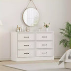 COZONY 6 Drawer Nightstand, Wood Bedside Storage Cabinet with Spacious Drawers, Space-Saving Bedroom Side Table Organizer