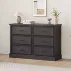 COZONY 6 Drawer Nightstand, Wood Bedside Storage Cabinet with Spacious Drawers, Space-Saving Bedroom Side Table Organizer