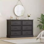 COZONY 6 Drawer Nightstand, Wood Bedside Storage Cabinet with Spacious Drawers, Space-Saving Bedroom Side Table Organizer