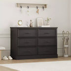 COZONY 6 Drawer Nightstand, Wood Bedside Storage Cabinet with Spacious Drawers, Space-Saving Bedroom Side Table Organizer