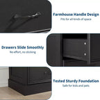 COZONY 6 Drawer Nightstand, Wood Bedside Storage Cabinet with Spacious Drawers, Space-Saving Bedroom Side Table Organizer
