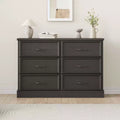 COZONY 6 Drawer Nightstand, Wood Bedside Storage Cabinet with Spacious Drawers, Space-Saving Bedroom Side Table Organizer