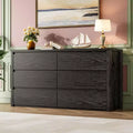 Acekool 6 Drawer Dresser, Modern Wide Storage Chest, Handle-Free Large Organizer Cabinet for Bedroom, Living Room, Entryway