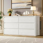 Acekool 6 Drawer Dresser, Modern Wide Storage Chest, Handle-Free Large Organizer Cabinet for Bedroom, Living Room, Entryway