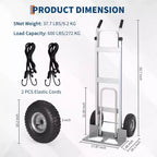 COZONY Aluminum Hand Truck/Stair Climbing Cart, 600 LBS Capacity, Heavy Duty Cart With Extendable Base