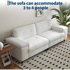 85 Inch Modern 3 Seater Sofa Couch with Adjustable Armrests and Plush Chenille Fabric,Couch with Button Tufted Backrest for Living Room & Bedroom