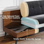 Dyonery Small Loveseat Sofa,50Comfy Couch with Thick Cushions,Tool-Free Assembly Loveseat for Bedroom Small Loveseat for Small Spaces