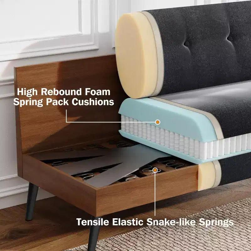 Dyonery Small Loveseat Sofa,50Comfy Couch with Thick Cushions,Tool-Free Assembly Loveseat for Bedroom Small Loveseat for Small Spaces