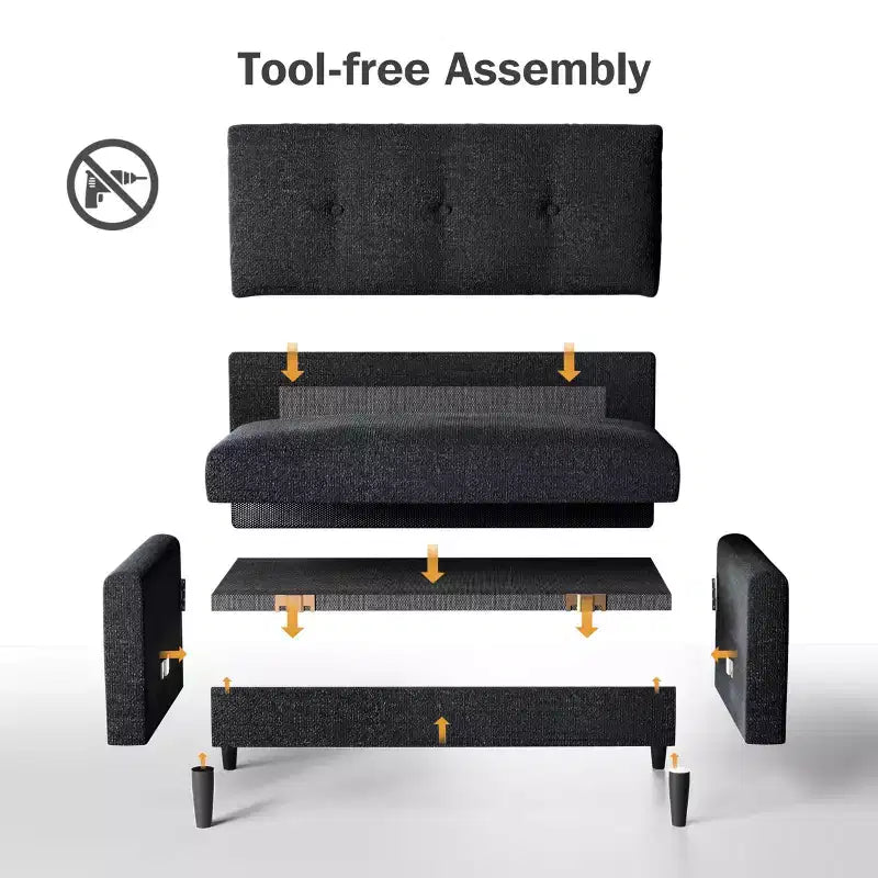 Dyonery Small Loveseat Sofa,50Comfy Couch with Thick Cushions,Tool-Free Assembly Loveseat for Bedroom Small Loveseat for Small Spaces