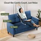 Dyonery Small Loveseat Sofa,50Comfy Couch with Thick Cushions,Tool-Free Assembly Loveseat for Bedroom Small Loveseat for Small Spaces