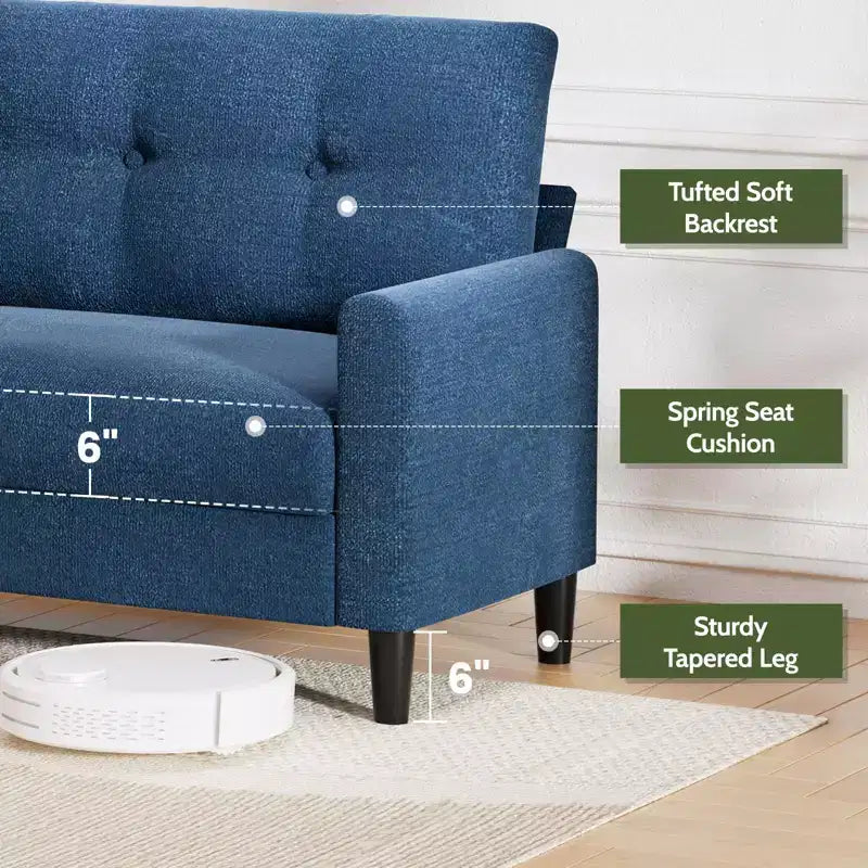 Dyonery Small Loveseat Sofa,50Comfy Couch with Thick Cushions,Tool-Free Assembly Loveseat for Bedroom Small Loveseat for Small Spaces
