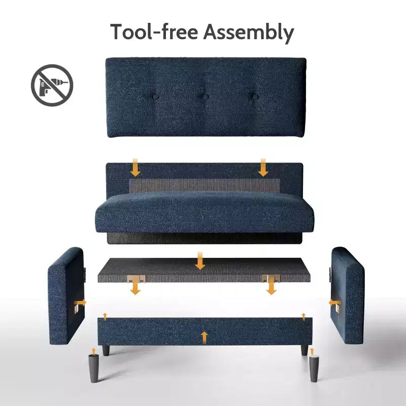 Dyonery Small Loveseat Sofa,50Comfy Couch with Thick Cushions,Tool-Free Assembly Loveseat for Bedroom Small Loveseat for Small Spaces