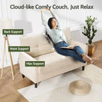 Dyonery Small Loveseat Sofa,50Comfy Couch with Thick Cushions,Tool-Free Assembly Loveseat for Bedroom Small Loveseat for Small Spaces