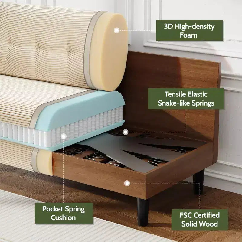Dyonery Small Loveseat Sofa,50Comfy Couch with Thick Cushions,Tool-Free Assembly Loveseat for Bedroom Small Loveseat for Small Spaces