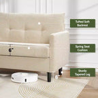 Dyonery Small Loveseat Sofa,50Comfy Couch with Thick Cushions,Tool-Free Assembly Loveseat for Bedroom Small Loveseat for Small Spaces