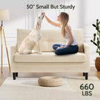 Dyonery Small Loveseat Sofa,50Comfy Couch with Thick Cushions,Tool-Free Assembly Loveseat for Bedroom Small Loveseat for Small Spaces