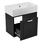 21.8 Wall Bathroom Cabinet with Sink, Bathroom storage Cabinet with Drawers, Single Sink Bathroom Vanity with Adjustable Shelf