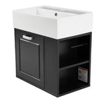 21.8 Wall Bathroom Cabinet with Sink, Bathroom storage Cabinet with Drawers, Single Sink Bathroom Vanity with Adjustable Shelf