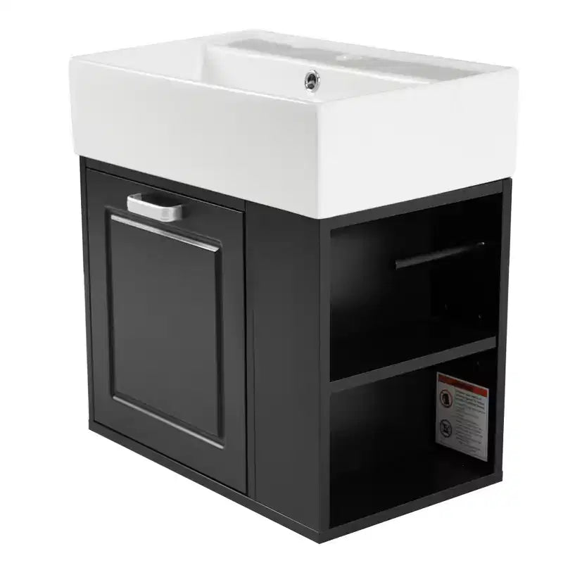 21.8 Wall Bathroom Cabinet with Sink, Bathroom storage Cabinet with Drawers, Single Sink Bathroom Vanity with Adjustable Shelf
