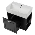 21.8 Wall Bathroom Cabinet with Sink, Bathroom storage Cabinet with Drawers, Single Sink Bathroom Vanity with Adjustable Shelf