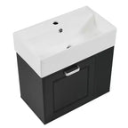 21.8 Wall Bathroom Cabinet with Sink, Bathroom storage Cabinet with Drawers, Single Sink Bathroom Vanity with Adjustable Shelf