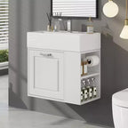 21.8 Wall Bathroom Cabinet with Sink, Bathroom storage Cabinet with Drawers, Single Sink Bathroom Vanity with Adjustable Shelf