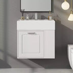 21.8 Wall Bathroom Cabinet with Sink, Bathroom storage Cabinet with Drawers, Single Sink Bathroom Vanity with Adjustable Shelf