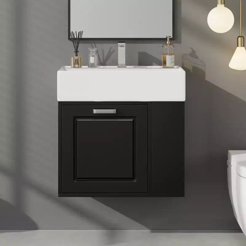 21.8 Wall Bathroom Cabinet with Sink, Bathroom storage Cabinet with Drawers, Single Sink Bathroom Vanity with Adjustable Shelf